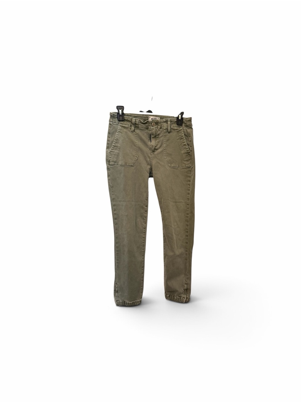 PAIGE Olive Green Mayslie Jogger with Ankle Zipper